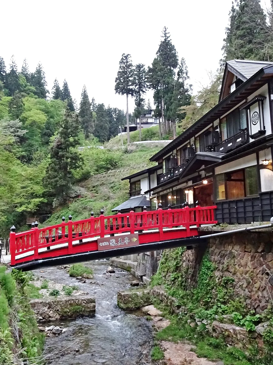 Ginzan Onsen hot-spring street in the mountains